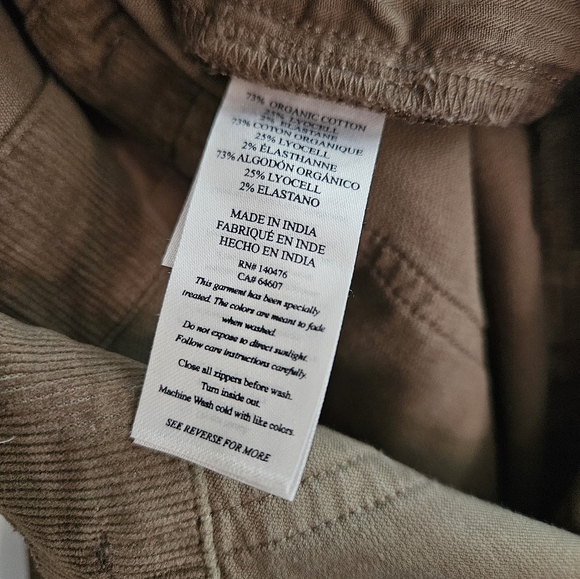 Faherty Mens Size 35 Corduroy Brown Pants - Picture 7 of 8